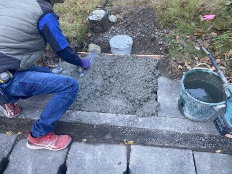 土間コンクリート打設