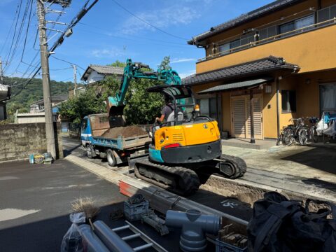 下水道工事開始